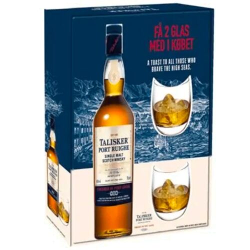 Talisker Port Ruighe med 2 glas Single Malt 45,8 %