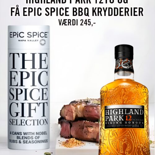 Highland Park 12 års Whisky + Gratis Epic Premium BBQ Krydderi