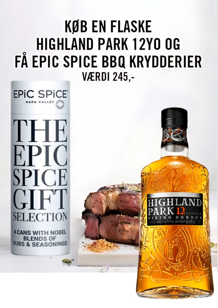 Highland Park 12 års Whisky + Gratis Epic Premium BBQ Krydderi