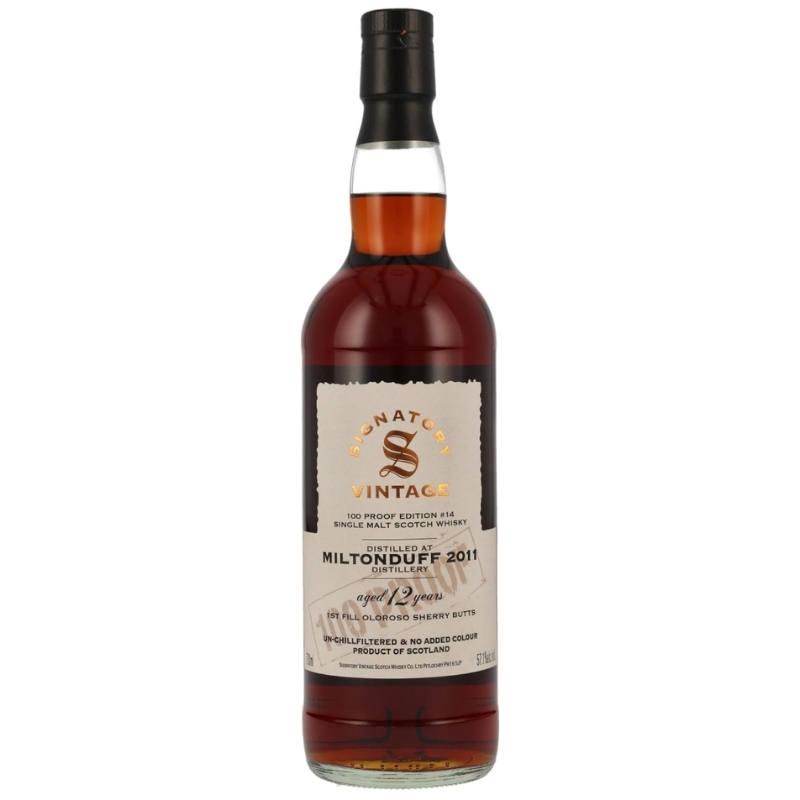 Miltonduff 2011 12 års 100 Proof Edition #14 Signatory Vintage 57,1%